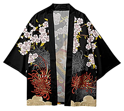Image of LAI MENG FIVE CATS Women's Funny Cute Cat Cardigan Lightweight Kimono Loose Cover up Blouse Tops