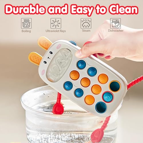 Image of Kidology Baby Bunny Phone Maze Sensory Montessori Toy, Pull String Teething Toy for Kids, Sensory Activity Travel Toys for Toddlers, Baby Fine Motor Skills Gift for 6-12-18 Months Babies, Multicolor