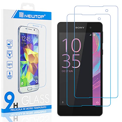 N NEWTOP Pellicola Compatibile con Sony Xperia Z3 Compact, GLASS FILM 0.3mm 9H Vetro Temperato Proteggi Schermo Display Anti Urto Protezione (2 Pezzi)