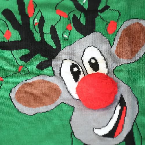 Blackbark Led Ugly Christmas Sweater - Light Up, Novelty Long Sleeve, Funny Knitted Pullover With Lights For Men Women 4 Blackbark Led Ugly Christmas Sweater