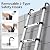 Telescoping Ladder 14.5 FT Stainless Steel Extension Ladder with 2 Detachable Hooks, Portable Multi-Purpose Collapsible Telescope Ladder for Home,RV,Outdoor Work,330lbs Max Capacity