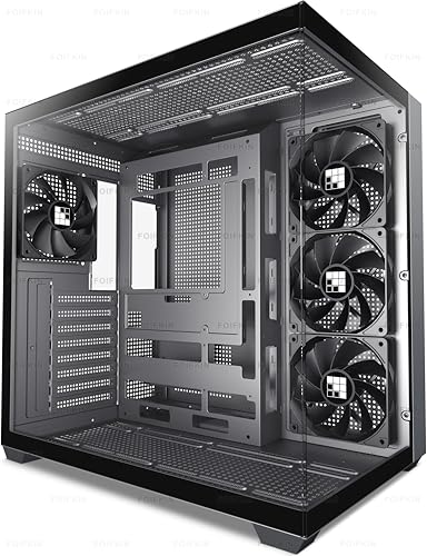 FOIFKIN F300 (2025) PC Case - Pre-Installed 4 No RGB Fan, ATX Mid-Tower Gaming PC Case, 270° Panoramic Glass with Type-C, FOIFKIN (Black)