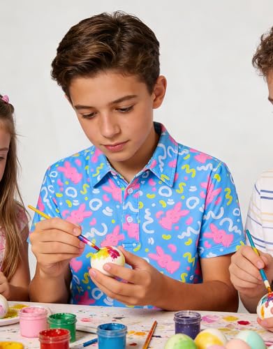 westwolf Easter Day Boys Polo Shirt Cute Rabbit Blue Golf Short Sleeve 5 Years 6 Years Kids Cool School Uniform Active Clothes - image 6