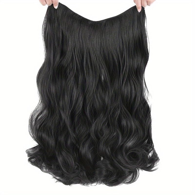 Image of 24 inch Heat Resistant Clip In Synthetic Straight Hair Extensions - Synthetic Hair Extension /Ponytail Long Braided Ponytail With Elastic Hair Ties Synthetic Hair Extensions (Style 11)
