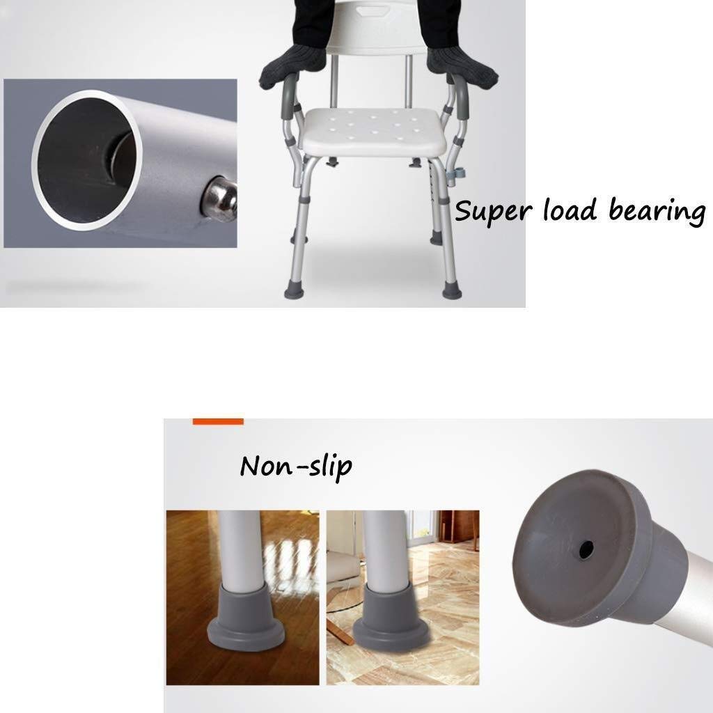 Taburete para Ducha Asiento de baño Flotador Altura Regulable con apoyabrazos Aluminio Ligero con Respaldo Personas Mayores con discapacidad Taburete para Ducha, Seguridad para per