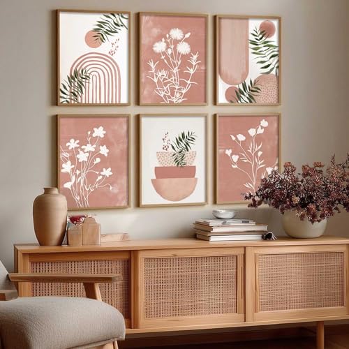 Image of kotart Painting Boho Wall Art Home Decoration Paintings With Frame For Living Room Bed Room Hotel Wall Decor Digital Reprint Set Of 6 (10X13 inch)