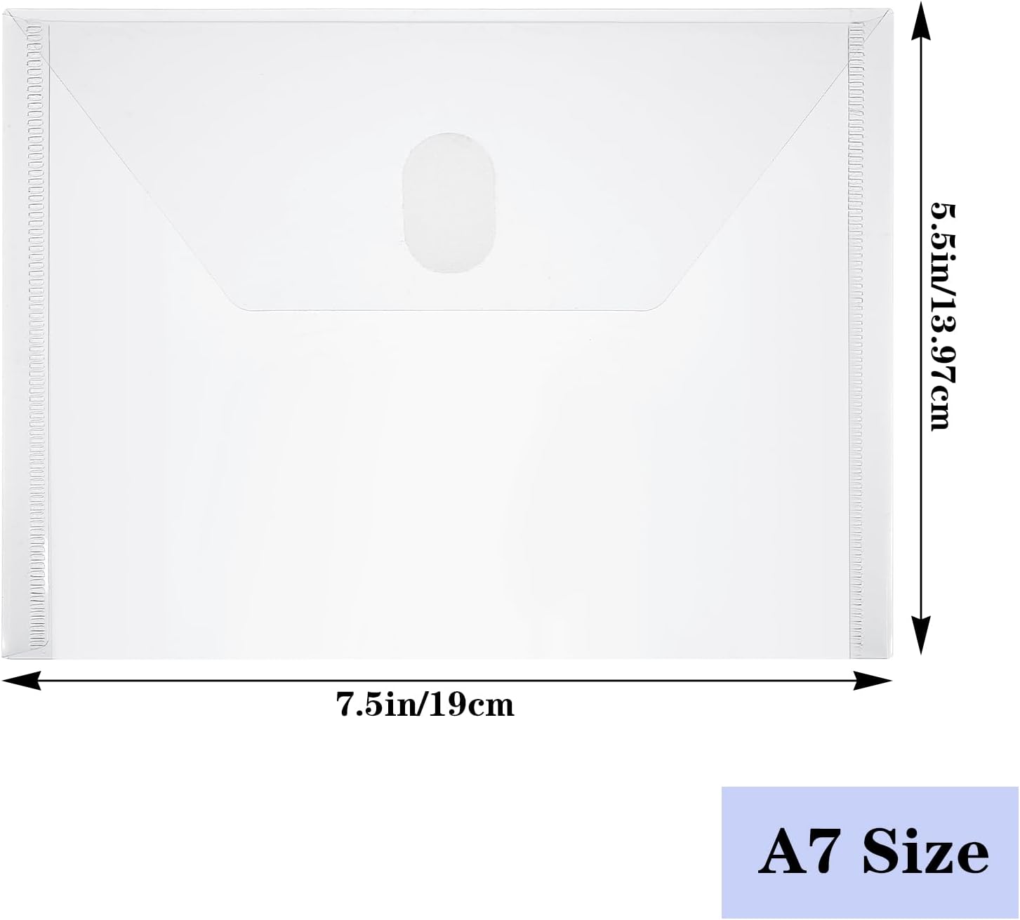 60 Pack Small Plastic Envelopes Hook Loop Closure Receipt Storage Holder 5.5 x 7.5 inchces - Image 2