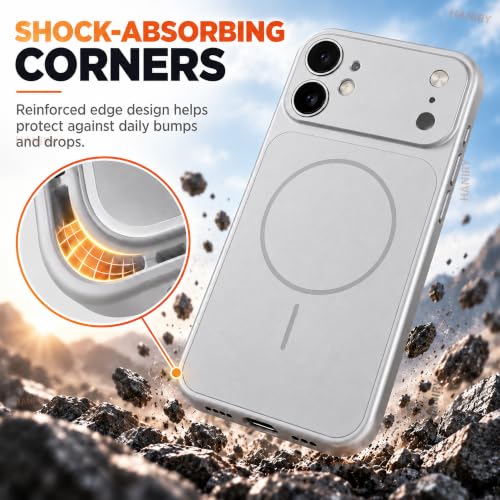 Image of for iPhone 11 Luxury Glass Matte Lens Protect Case Magnetic for Magsafe Compatible Wireless Charging Shockproof PC Cover for iPhone 11 Cover (Silver)