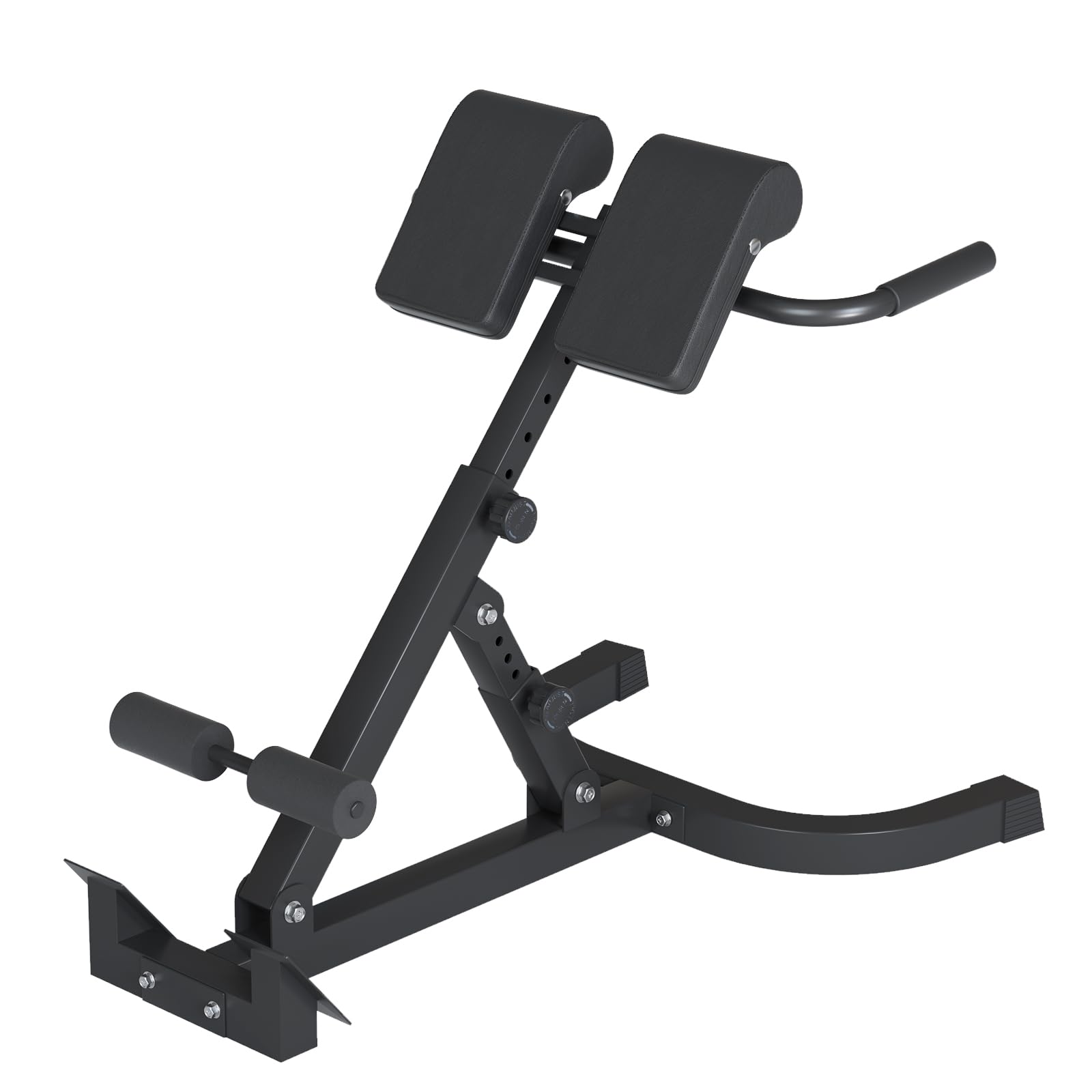 Adjustable Hyper Extension Roman Chair - 200kg Weight Capacity, 5-Level Incline & 8-Position Backrest, Foldable Core/Back Workout Bench for Home Gym (Roman Chair with Steel Frame Fixed Angle)