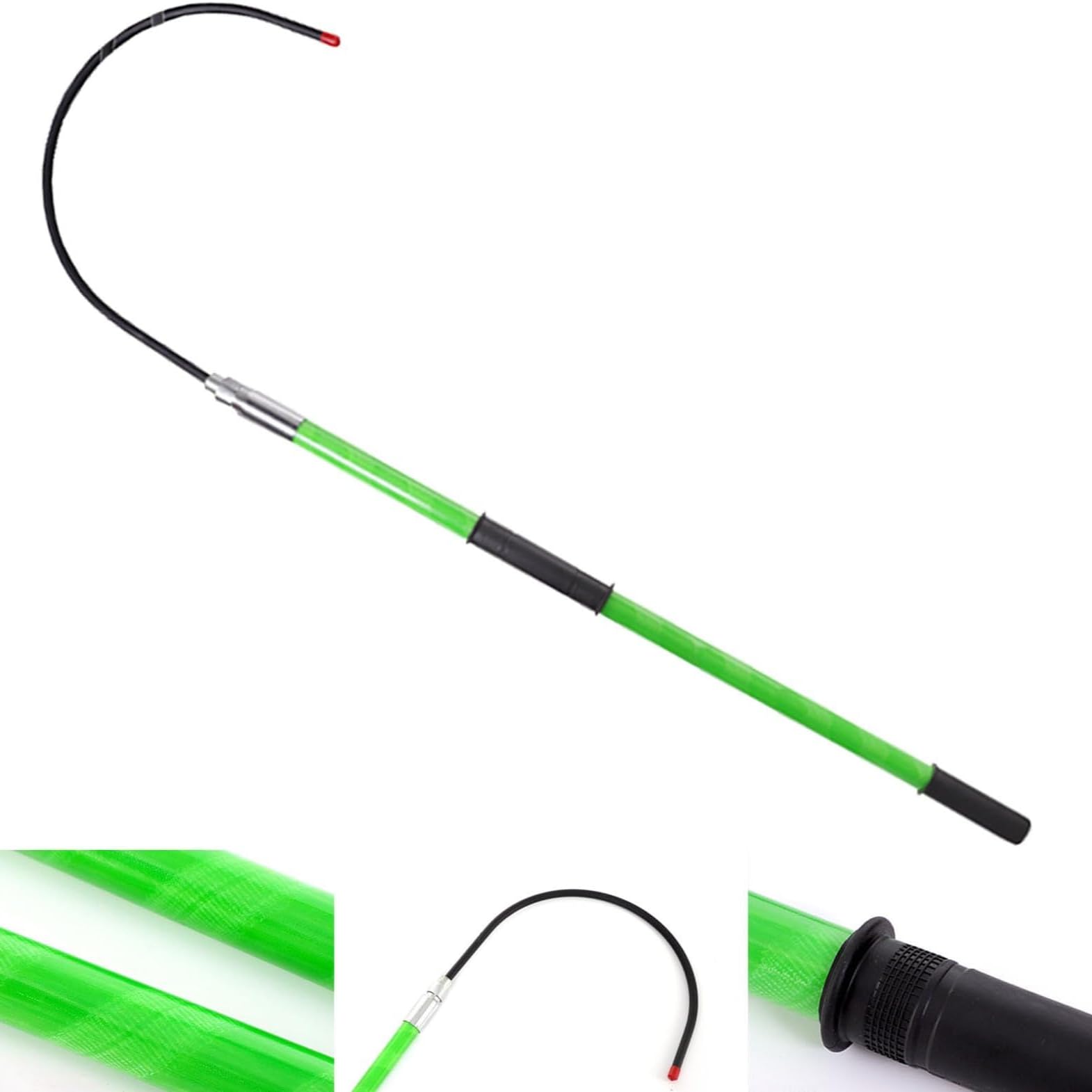 GLETSF Emergency Rescue Hook with Insulated Pole, High Voltage Safety Body Rod for Fire and Electrical Professionals (Green 1m/3.3ft/39.4in),Green-1m/3.3ft/39.4in-10kv
