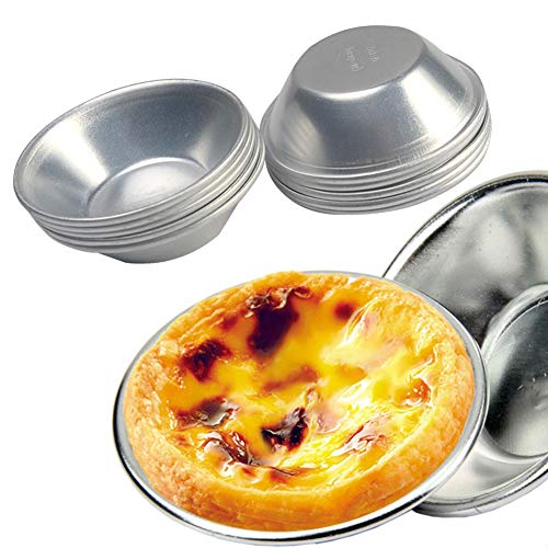10 Stück Eierkuchenform, Dicke Eierkuchenform, Wiederverwendbare Antihaftbeschichtung, Kuchenstil, Eierkuchen, Pasteis De NATA, Ofenbacken, rund, Puddingform, DIY-Werkzeuge Cover