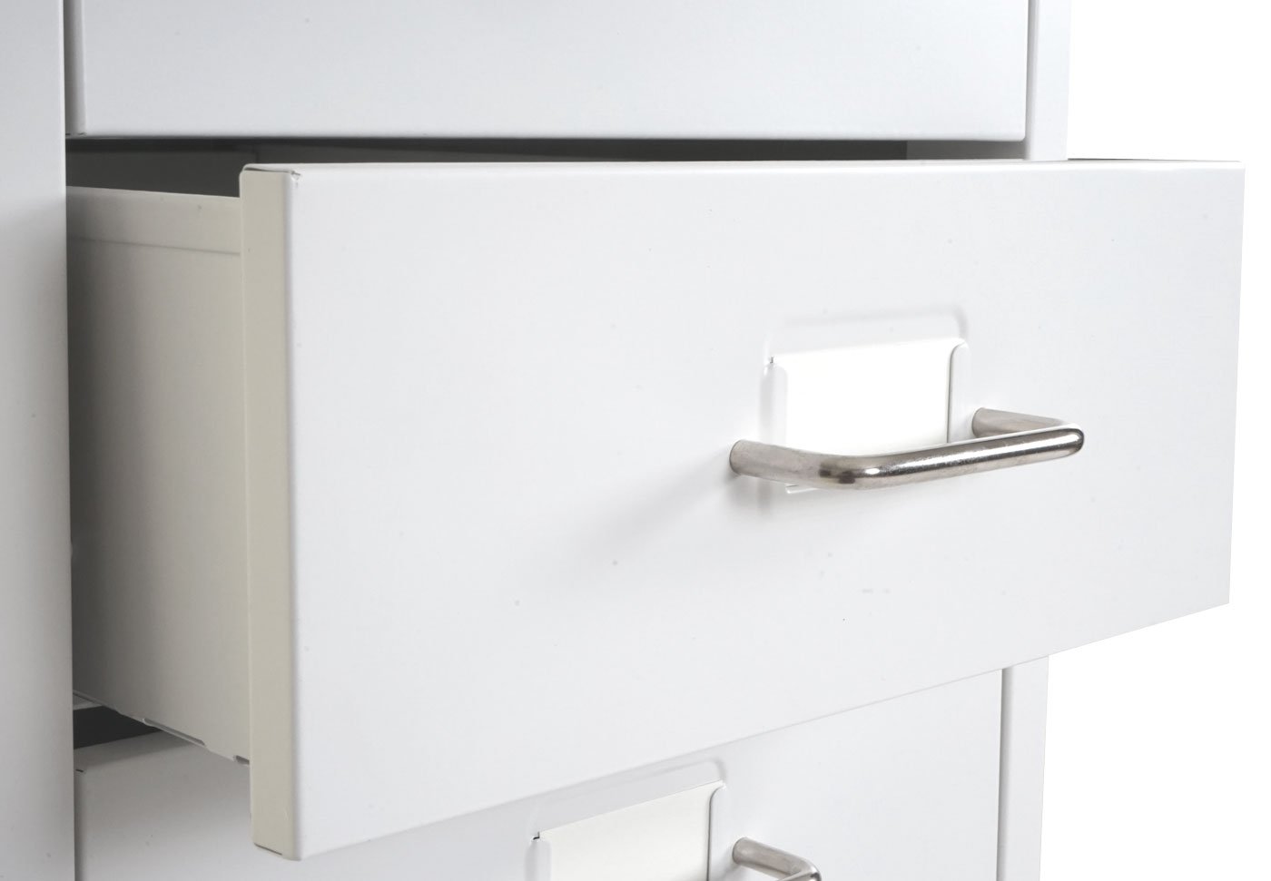 Mendler Boston T851AM - Contenedor con ruedas (110 x 28 x 41 cm), color blanco | Armario con 6 cajones