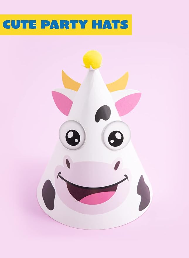 Joyin 12 Sets de Gorros para Fiesta Infantiles, Actividades y Juegos, Con Pegatinas, Temática Animal miniatura 6
