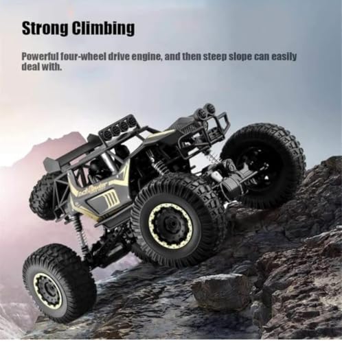 Image of 1:8 Scale RC Rock Crawler 4WD Remote Control Monster Truck for Adults - Heavy Duty Metal Off Road RC Car with High Torque Motor, All Terrain Tires, Matte Black