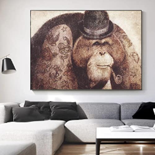 Chimpanzé fumer affiche d'art moderne pour créer une ambiance loft industriel dans votre salon