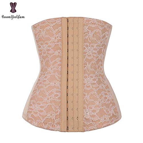Buy ZZEBRA Cream Black Lace Waist Trainer Cream White Red Steel Boned