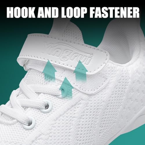 Tongzone Cheer Shoes Youth Girls Cheerleading White Dance Shoes Breathable Competition Walking Training Athletic Tennis Shoes3