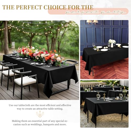 Teruntrue 1 Packs Black Table Cloth 153 x 260cm(60x102inch) - Image 4