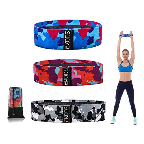 EKOOS Bandas Elásticas para Piernas y Colillas, Bandas de Botín de Cadera, Bandas de Resistencia Set para Ejercicios en Casa, Estiramientos, Pilates, Yoga, para Entrenamiento