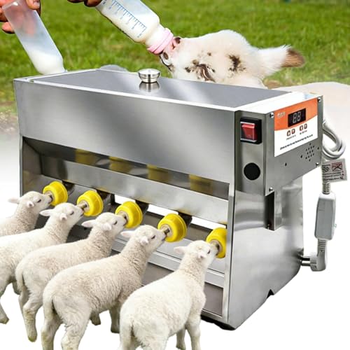 Comedero automático para lechones con temperatura constante, comedero de tetina de doble cara para 10/14 lechones, con sonido de cerda - para la cría de lechones, corderos y terneros 10 tetinas (