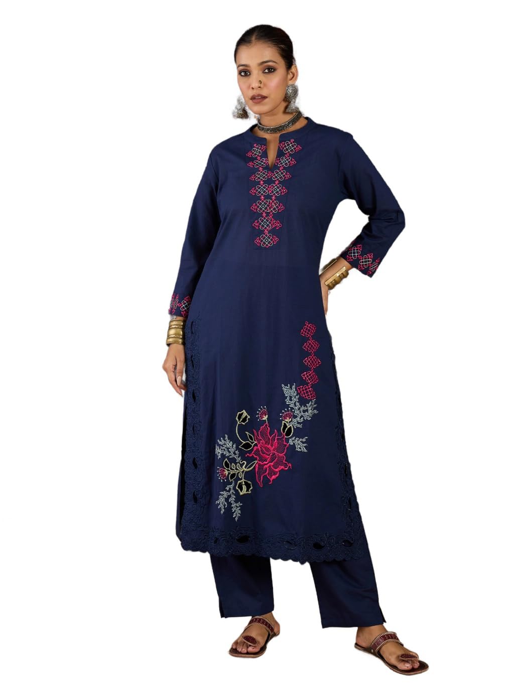 indo era Women's Cotton Ethnic Co-Ord Set | Kurta Pant Set | Stylish Cotton Suit Set for Women,11933-picture-52