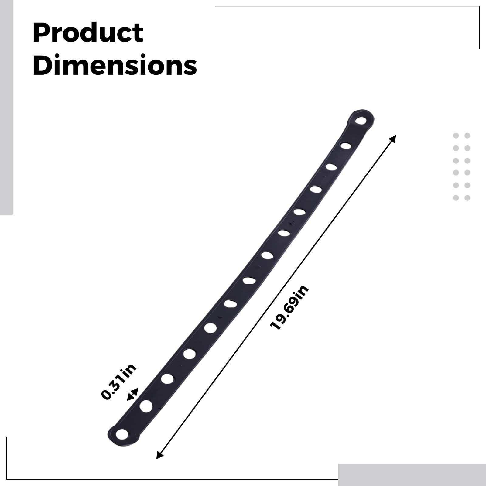 Set di 100 strisce in plastica nera, connettori per grucce da 50 cm, per esporre catene con foro da 0,8 cm, espositori in plastica per negozi di abbigliamento