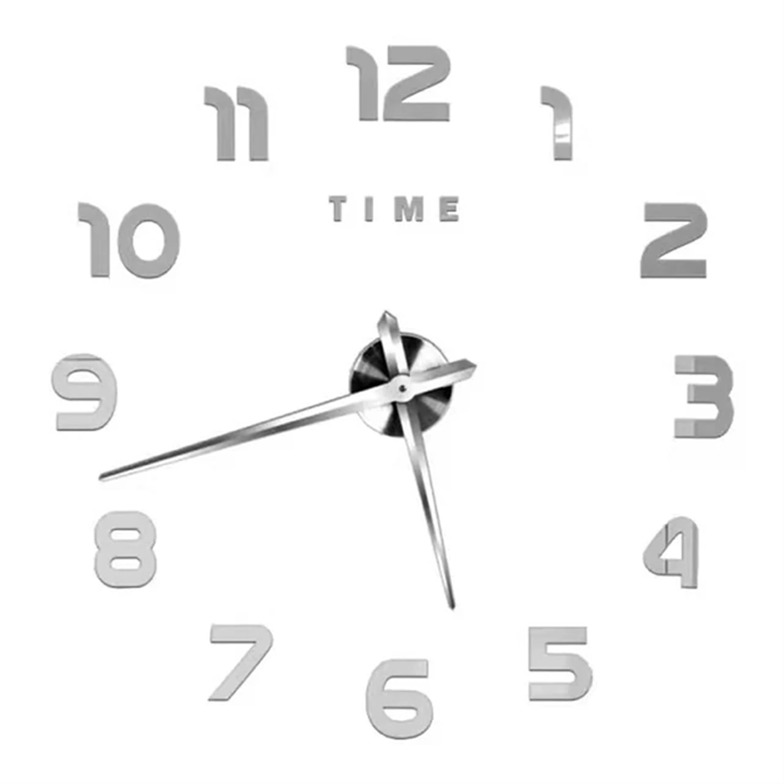 VFDVSWZSA Stylish wall clock, Gold Giant Numerals Large 3D DIY Wall Clock Stickers Decoration For Home Living Room(023 silver,3D Diameter100 130CM)