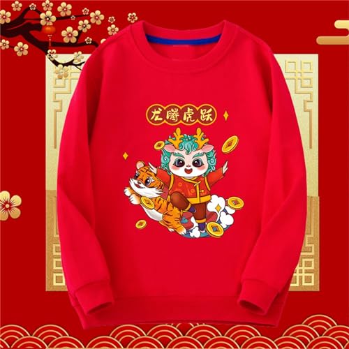 Boys Girls Chinese New Year Sweatshirts Long Sleeve Crewneck Pullover Tops Toddler Baby Blouse Athletic Sweatshirts2