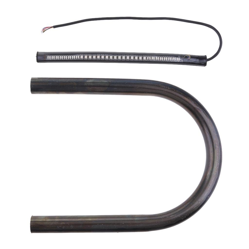 JAZZY PEARLS Cafe Racer Seat Frame Hoop Loop End LED Light for Yamaha BMW Flat 175mm-image-24