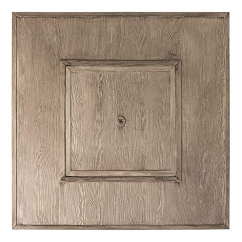 Fire Sense 62741 Langhorne Aluminum Convertible Gas Fire Pit Table 55,000 Btu Outdoor Multi-Functional Fire Pit With Fire Bowl Lid, Nylon Weather Cover & Clear Fire Glass - Barnwood Finish - Square #TOP1