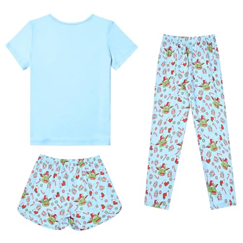 Image of Mirawise Girls 3 Pc Pajamas Sleepwear Cotton Pjs Clothes Set 4-13 Years