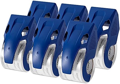 Amazon Basics Heavy Duty Packaging Tape with Dispenser for Shipping, Moving and Storing, 1.88" x 22.2 yds, 6-Pack, 4.33 x 2.64 x 2.36