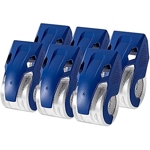 Cinta de embalaje industrial de Amazon Basics con dispensador, 6 rollos Cover