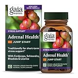 Gaia Herbs Adrenal Health Jump Start, Adrenal Fatigue Supplement for Mood Support and Optimal Energy with Rhodiola, Ginseng, Cordyceps, Vegan Liquid Capsules, 60 Count