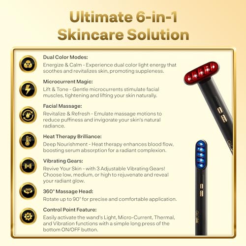 GLO24K 6-IN-1 Beauty Therapy Wand