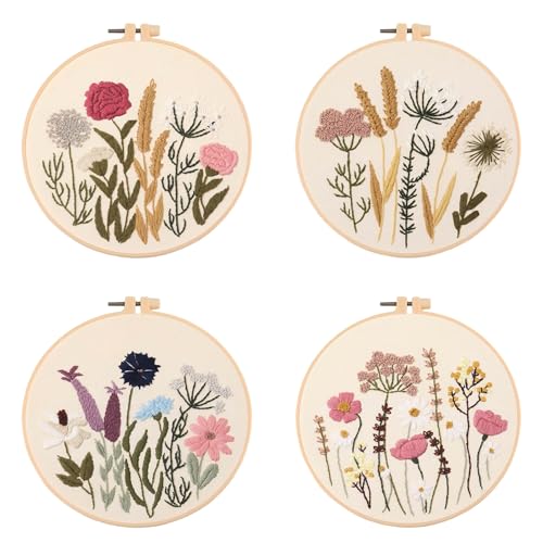 Kit broderie fleurs pour débutant BaronHong, l'activité DIY détente chez soi