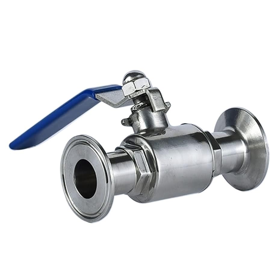 VAYEODEYU Válvula de bola， Válvula de bola de ajuste rápido tipo abrazadera de acero inoxidable, válvula de conexión rápida directa a presión sanitaria de 1/2' 3' 4' DN15- DN125 for gases líquidos(38m