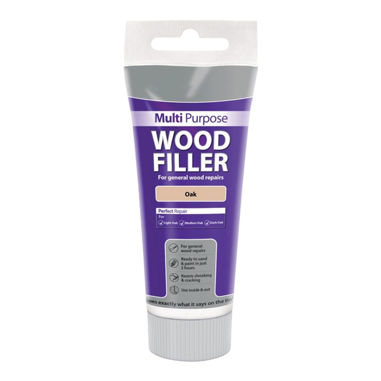 UHR Multi-Purpose Wood Filler, Indoor & Outdoor Timber, Fast-Drying, Stainable & Paintable, Wood Repair Solution for Cracks, Holes, Doors, Floors & All Wooden Surfaces, Oak (100 g, Pack of 1)