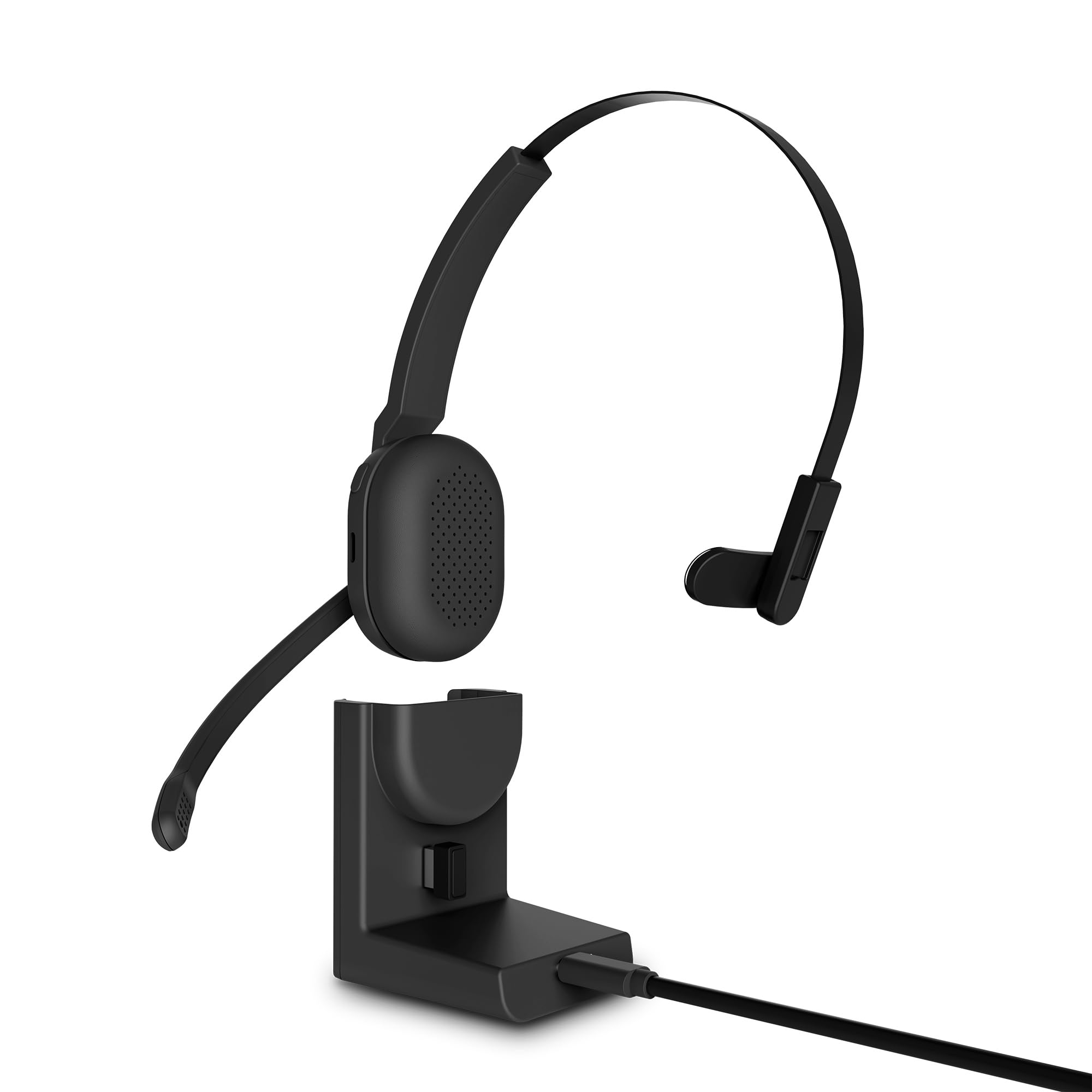 Energy Sistem Voice Pure - Cuffie wireless da ufficio monoaurali con connessione a dongle USB, connessione multipunto e dock di ricarica