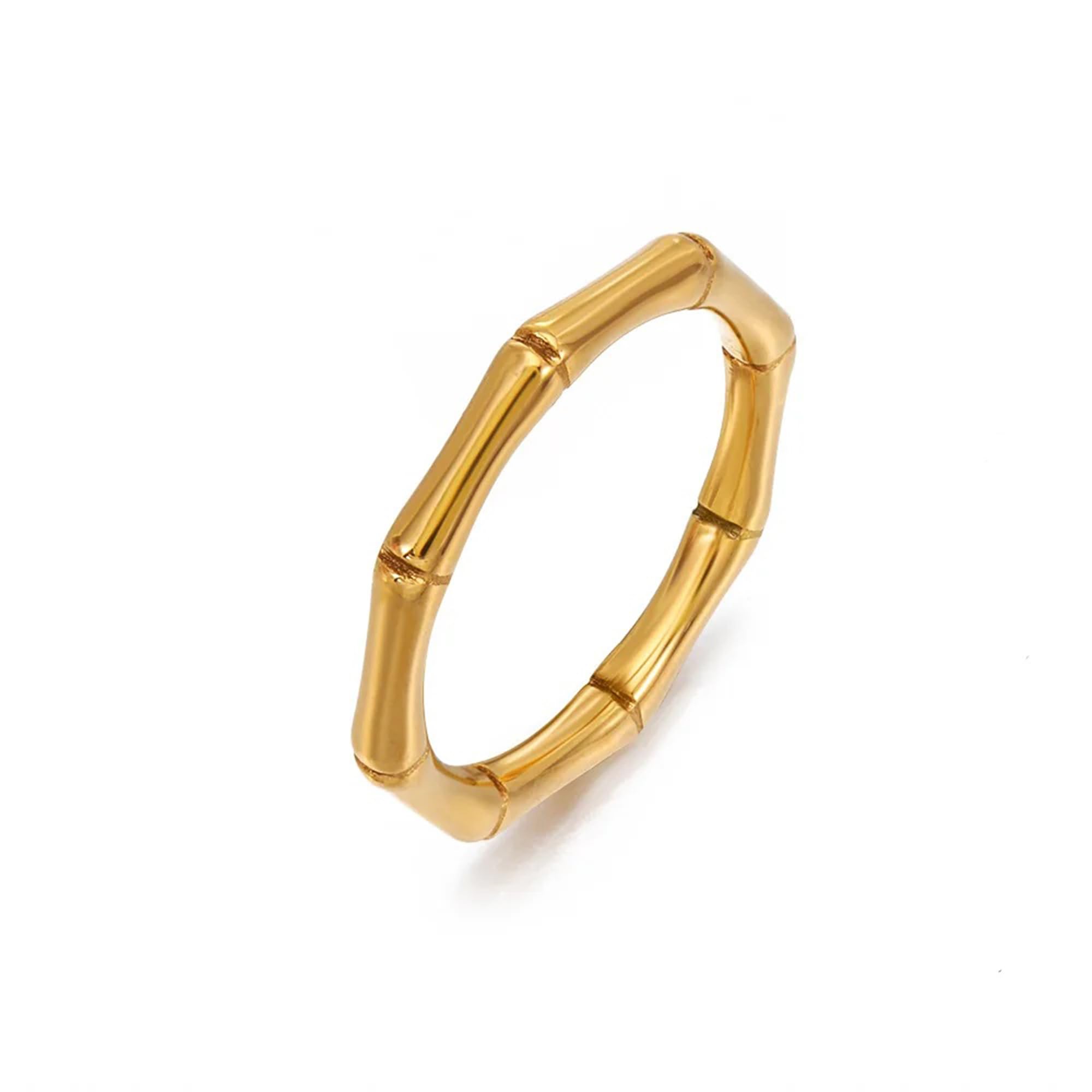 Crystal Crest 18K Stainless Steel Stylish Ring For Women Handmade Cast Metal Texture Waterproof Golden Jewelry - Hex (6) (B0CRTZFGZV) Amazon Price History, Amazon Price Tracker