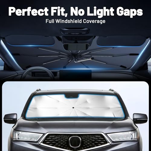 Image of Car Windshield Sun Shade for Jeep Compass 2017-2026 -[Reflective Coated Fabric] Sunshade Umbrella for Front Window, Car Shades Sun Visor Keep Car Cool and Protects Interior, 1:1 Exact Fit