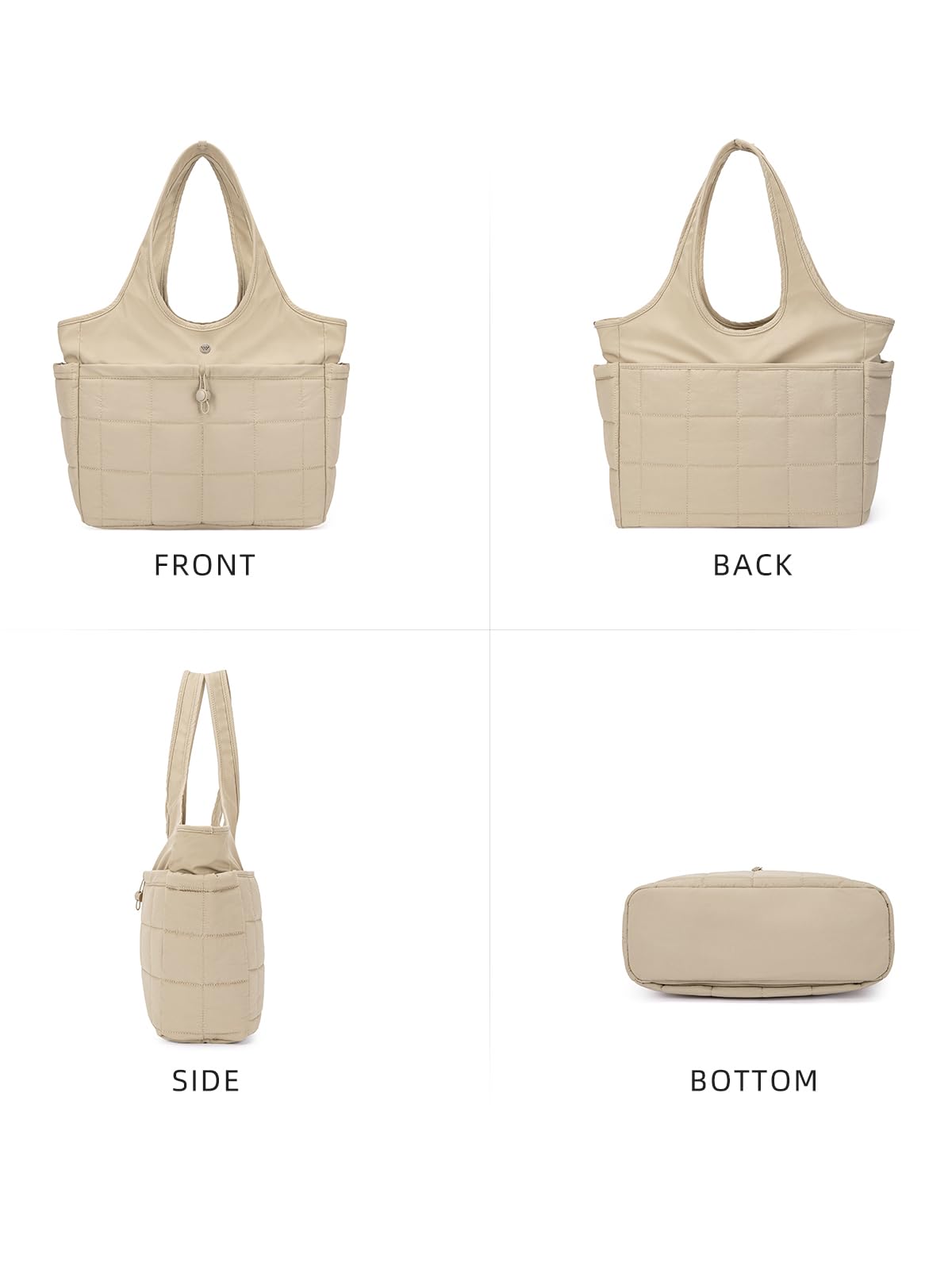 WESTBRONCO Bolsa de mano acolchada para mujer, bolsa de hombro acolchada y ligera, bolsa de trabajo con compartimento para laptop