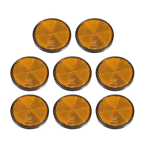 Image of X AUTOHAUX 8 Pcs Round Rear Reflectors Screw on for Cars Trailer Motorcycle