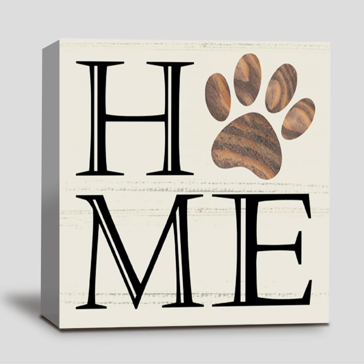ULEGIE Dog Decor for The Home, Paw Print Home Pet Decor Wood Box Sign Block for Bedroom Shelf Tabletop Office Farmhouse, Dog Lovers Gift 5 x 5 Inch