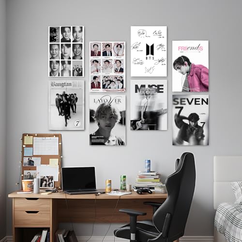 Image of Wallgasm Pack of 8 - BTS Posters 8x12 inch (A4 Size) 300 GSM | BTS Aesthetic - Korean Aesthetic - Music Posters - Kim Taehyung Poster - K-pop Posters, For Living room (BTS)