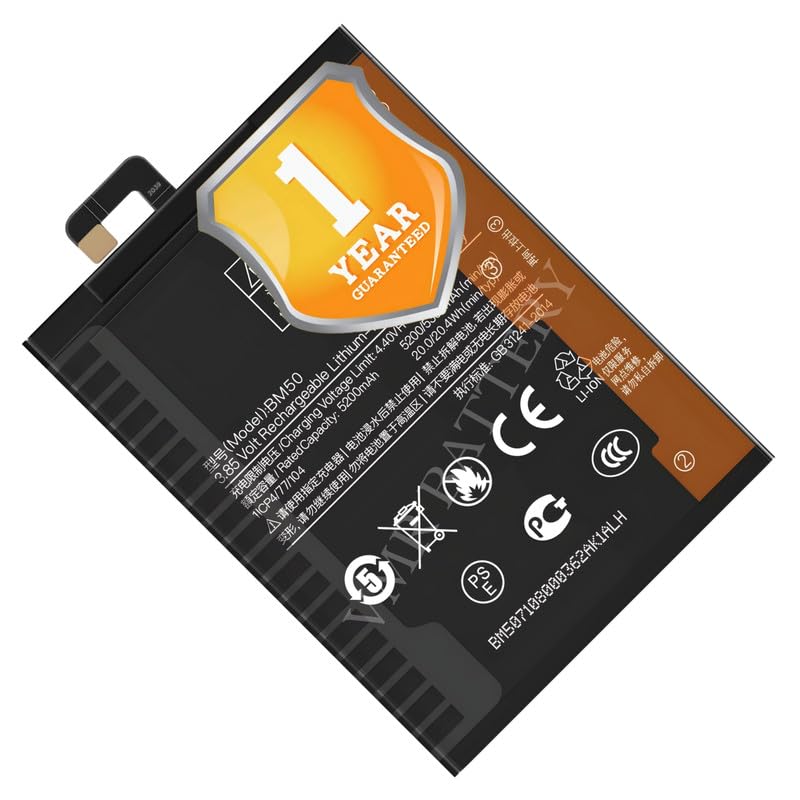 Image of Original BM50 Battery Compatible for Xiaomi Mi Max 2 (MDE40, MDI40) - (5300mAh) - 1 Year Warranty K7