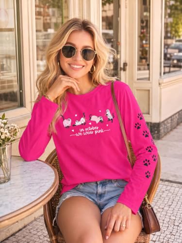 Image of Cat Shirts for Women Loose Fit Lightweight Long Sleeve Animal Tee