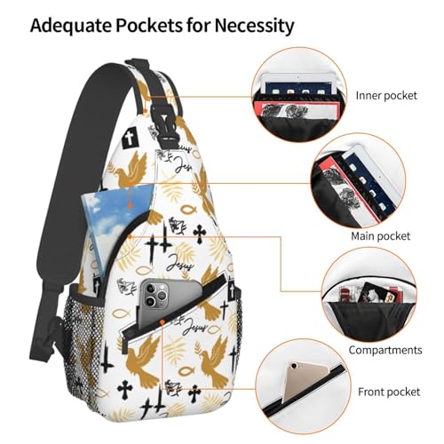 Jesus Cross Crossbody Bag Lightweight Sling Backpack Shoulder Bag for Travel Hiking Daily Use Chest Pack for Men Women4