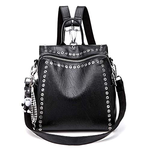 Bolsas, Shoes Mochila para mujer Asas antirrobo Bolso de hombro de cuero suave Mochila informal Mochila para viajes de negocios con prácticos auriculares y decoración con...