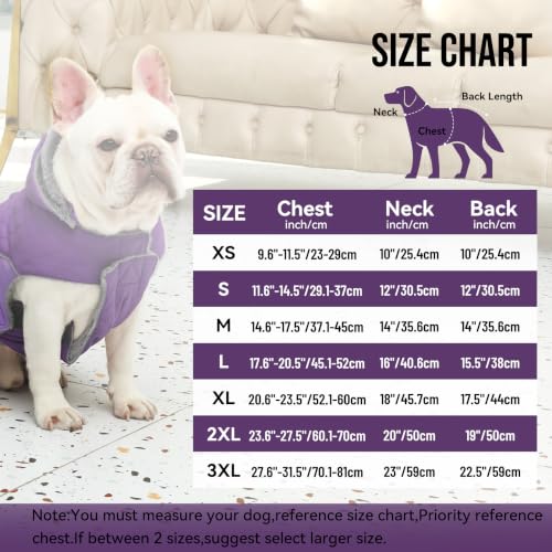 Image of JoyDaog Fleece Dog Hoodie for Small Dogs Super Warm Puppy Jacket for Cold Winter Dog Coats,Purple S